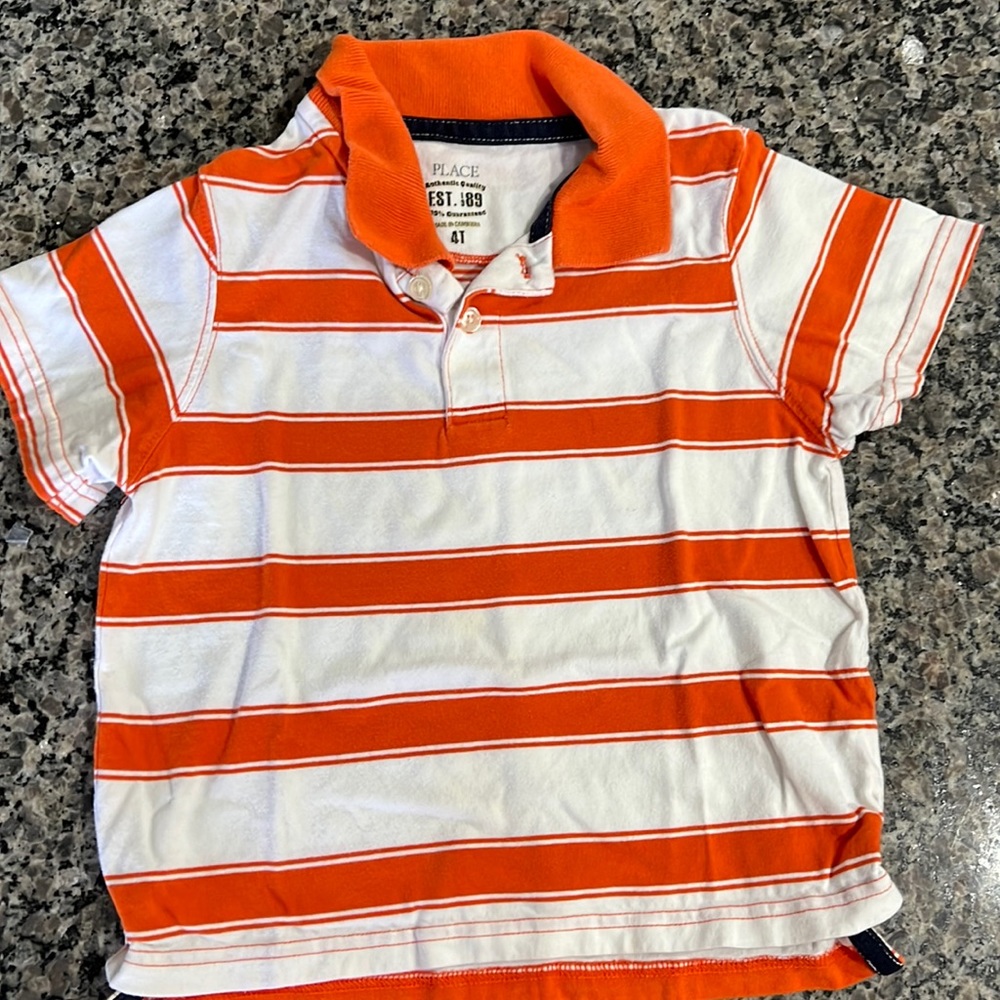 Place Striped Short Sleeve Polo Sz 4T